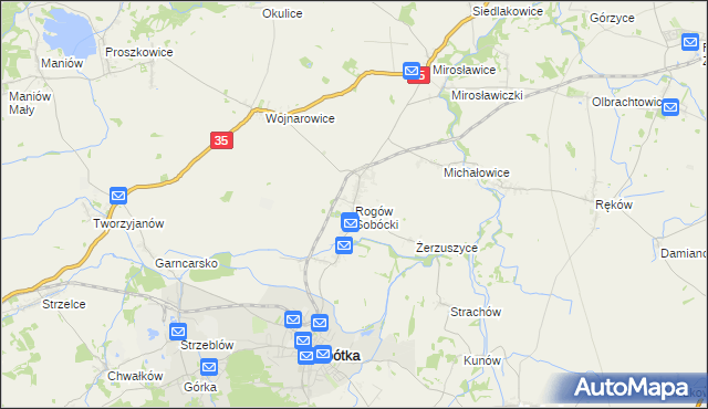 mapa Rogów Sobócki, Rogów Sobócki na mapie Targeo