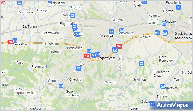 mapa Ropczyce, Ropczyce na mapie Targeo