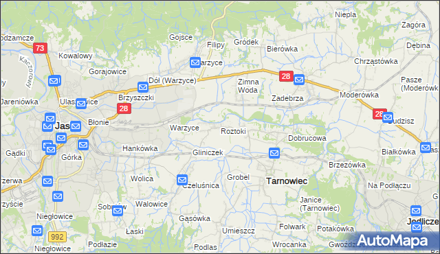 mapa Roztoki gmina Tarnowiec, Roztoki gmina Tarnowiec na mapie Targeo