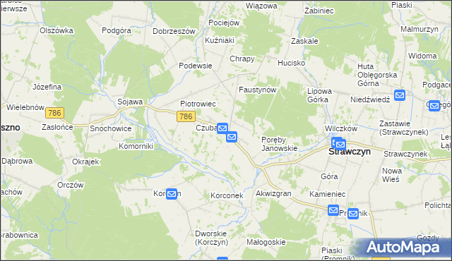 mapa Ruda Strawczyńska, Ruda Strawczyńska na mapie Targeo
