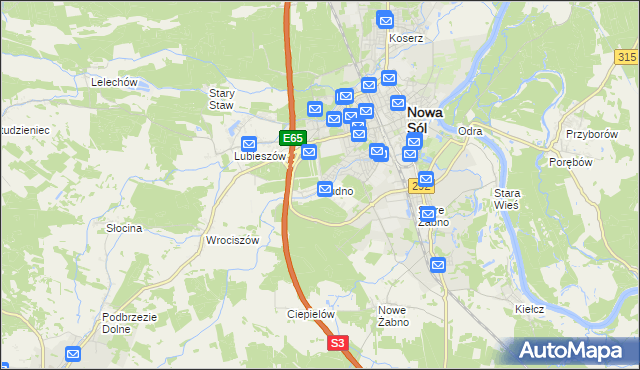mapa Rudno gmina Nowa Sól, Rudno gmina Nowa Sól na mapie Targeo