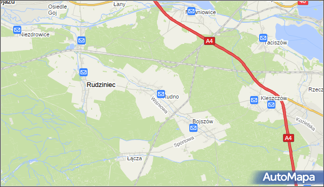 mapa Rudno gmina Rudziniec, Rudno gmina Rudziniec na mapie Targeo