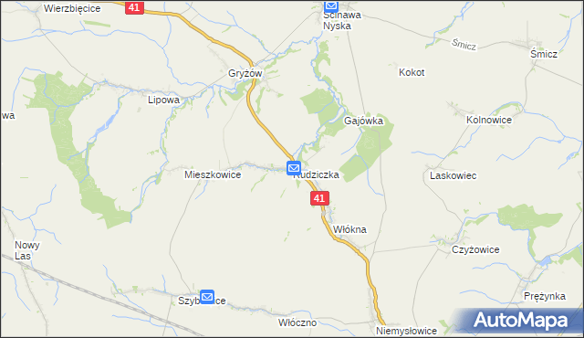 mapa Rudziczka gmina Prudnik, Rudziczka gmina Prudnik na mapie Targeo