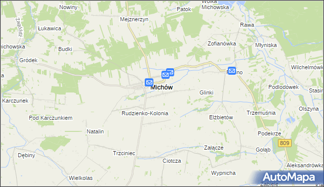 mapa Rudzienko gmina Michów, Rudzienko gmina Michów na mapie Targeo