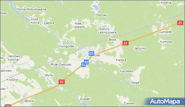 mapa Rytel, Rytel na mapie Targeo