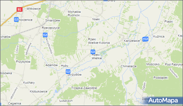 mapa Rzeki Wielkie, Rzeki Wielkie na mapie Targeo