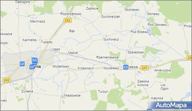 mapa Rzemieniewice gmina Kcynia, Rzemieniewice gmina Kcynia na mapie Targeo