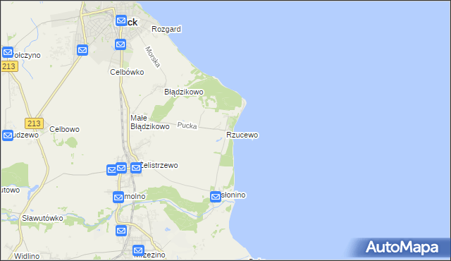 mapa Rzucewo, Rzucewo na mapie Targeo