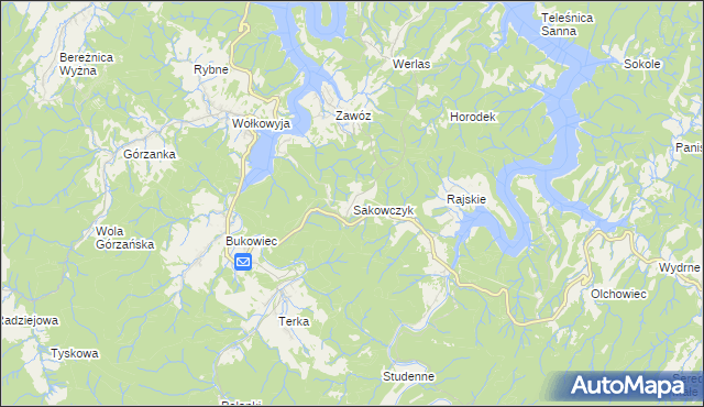mapa Sakowczyk, Sakowczyk na mapie Targeo