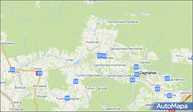 mapa Samsonów, Samsonów na mapie Targeo