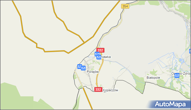 mapa Sieniawka gmina Bogatynia, Sieniawka gmina Bogatynia na mapie Targeo