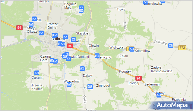 mapa Sieniczno, Sieniczno na mapie Targeo