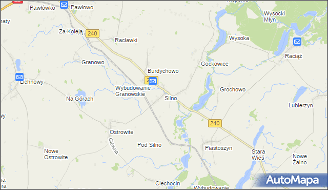 mapa Silno gmina Chojnice, Silno gmina Chojnice na mapie Targeo