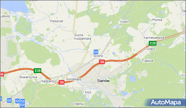 mapa Skibno, Skibno na mapie Targeo
