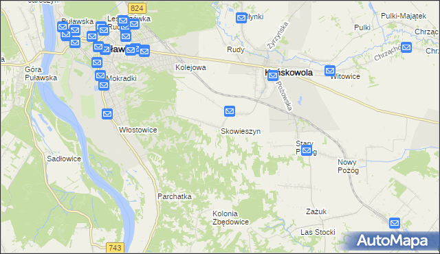 mapa Skowieszyn, Skowieszyn na mapie Targeo