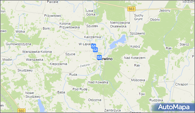 mapa Skrwilno, Skrwilno na mapie Targeo