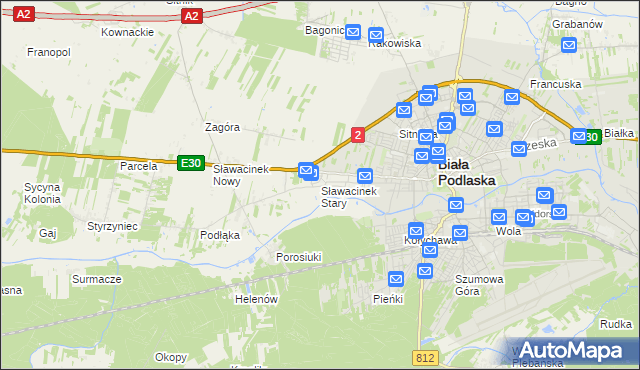 mapa Sławacinek Stary, Sławacinek Stary na mapie Targeo