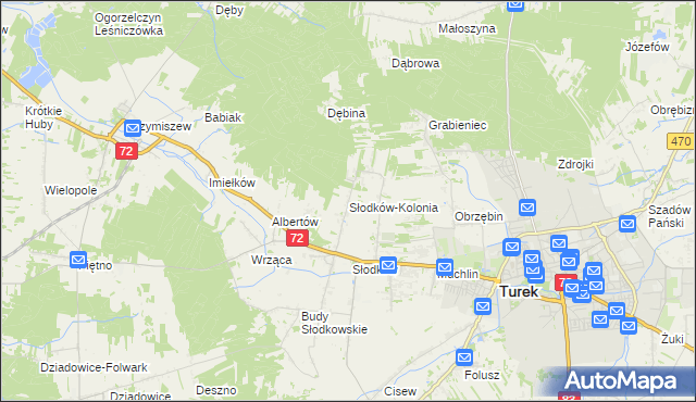 mapa Słodków-Kolonia, Słodków-Kolonia na mapie Targeo