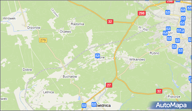 mapa Słone gmina Świdnica, Słone gmina Świdnica na mapie Targeo