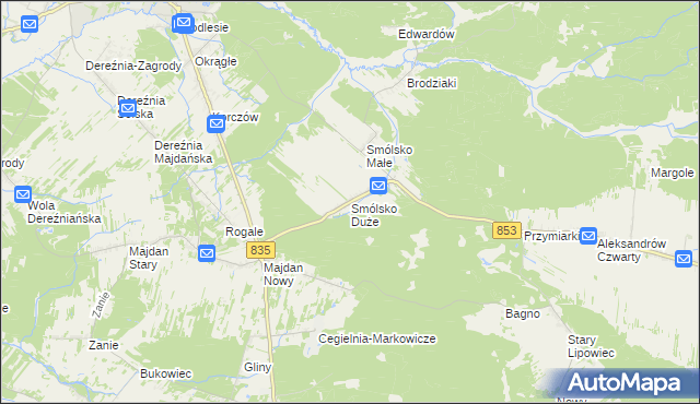 mapa Smólsko Duże, Smólsko Duże na mapie Targeo