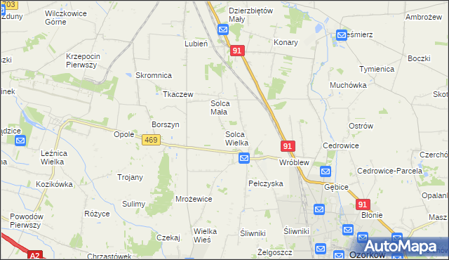 mapa Solca Wielka, Solca Wielka na mapie Targeo