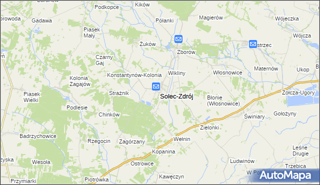 mapa Solec-Zdrój, Solec-Zdrój na mapie Targeo