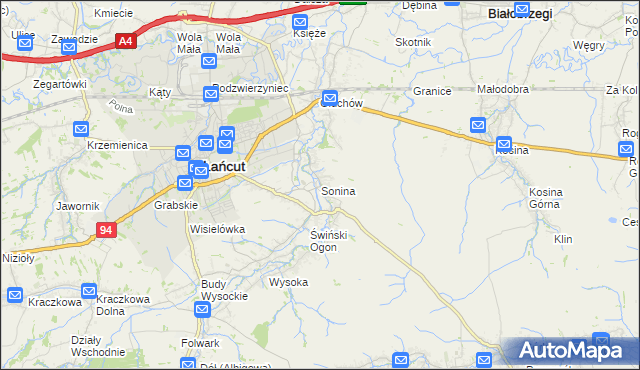 mapa Sonina, Sonina na mapie Targeo