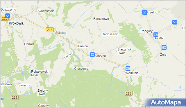 mapa Starzyno gmina Puck, Starzyno gmina Puck na mapie Targeo