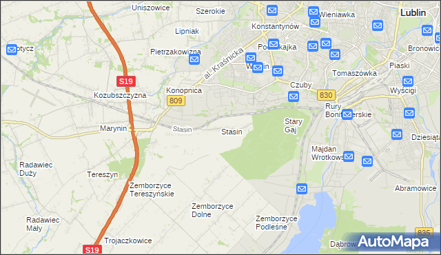 mapa Stasin gmina Konopnica, Stasin gmina Konopnica na mapie Targeo