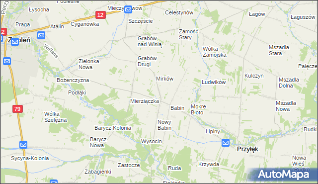 mapa Stefanów gmina Przyłęk, Stefanów gmina Przyłęk na mapie Targeo