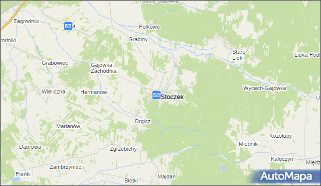 mapa Stoczek powiat węgrowski, Stoczek powiat węgrowski na mapie Targeo
