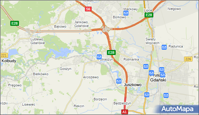 mapa Straszyn, Straszyn na mapie Targeo