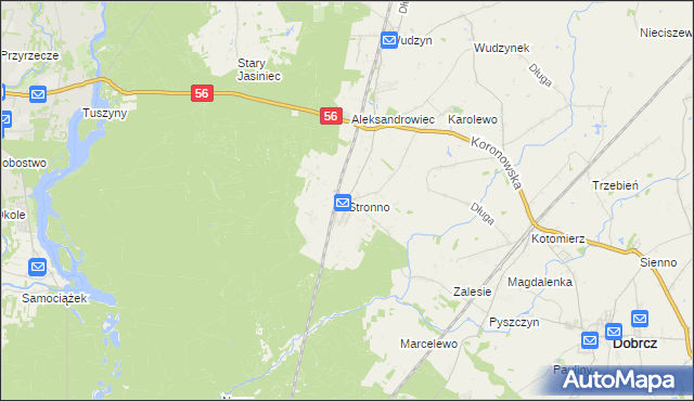 mapa Stronno gmina Dobrcz, Stronno gmina Dobrcz na mapie Targeo