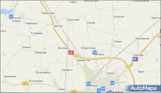 mapa Strzemkowo, Strzemkowo na mapie Targeo