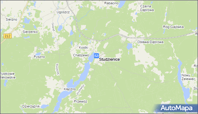 mapa Studzienice powiat bytowski, Studzienice powiat bytowski na mapie Targeo