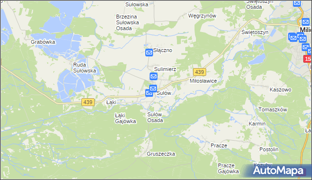 mapa Sułów gmina Milicz, Sułów gmina Milicz na mapie Targeo