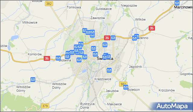 mapa Świdnicy, Świdnica na mapie Targeo