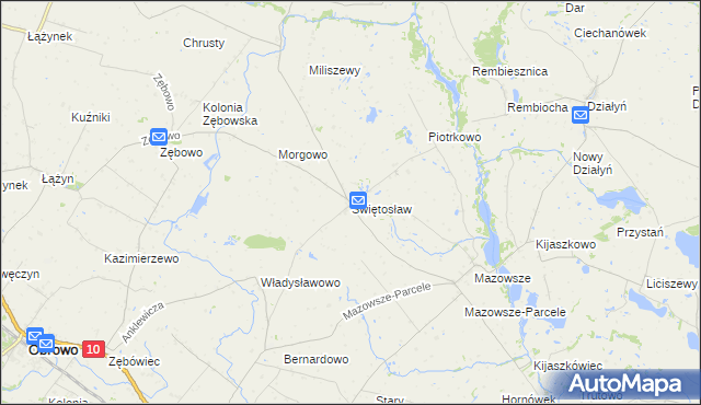 mapa Świętosław gmina Ciechocin, Świętosław gmina Ciechocin na mapie Targeo