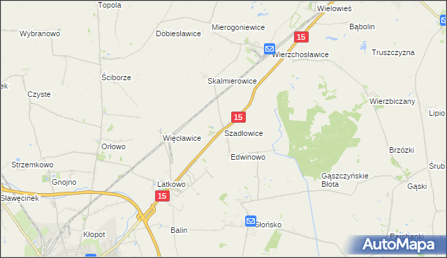 mapa Szadłowice gmina Gniewkowo, Szadłowice gmina Gniewkowo na mapie Targeo