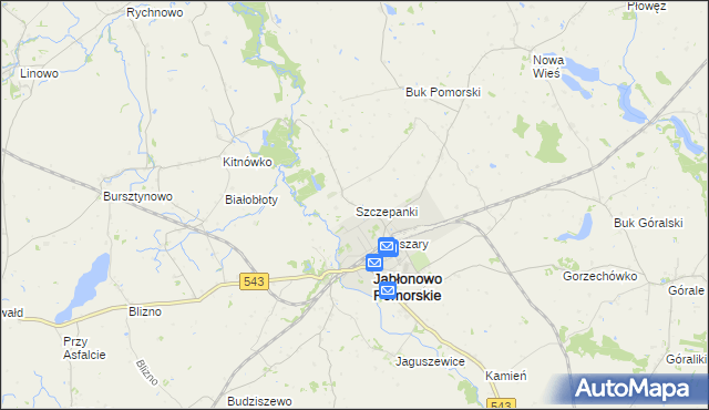 mapa Szczepanki gmina Jabłonowo Pomorskie, Szczepanki gmina Jabłonowo Pomorskie na mapie Targeo