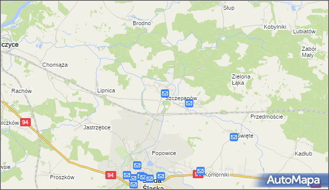 mapa Szczepanów gmina Środa Śląska, Szczepanów gmina Środa Śląska na mapie Targeo
