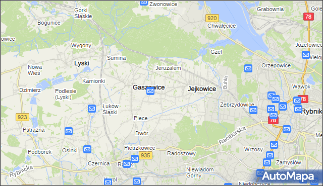 mapa Szczerbice, Szczerbice na mapie Targeo
