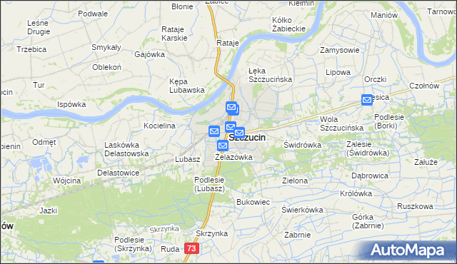 mapa Szczucin, Szczucin na mapie Targeo