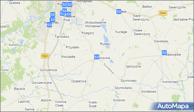 mapa Szczuka, Szczuka na mapie Targeo