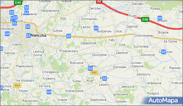 mapa Szczygłów, Szczygłów na mapie Targeo