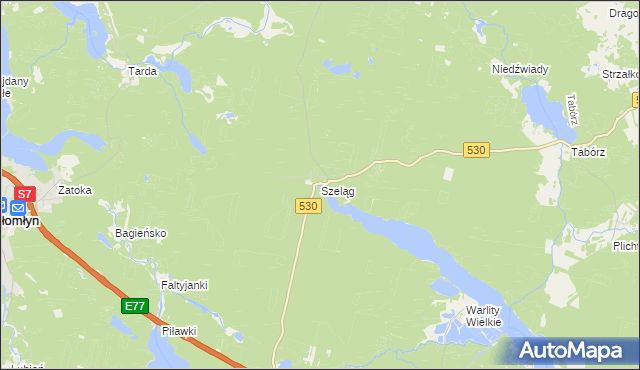 mapa Szeląg gmina Łukta, Szeląg gmina Łukta na mapie Targeo