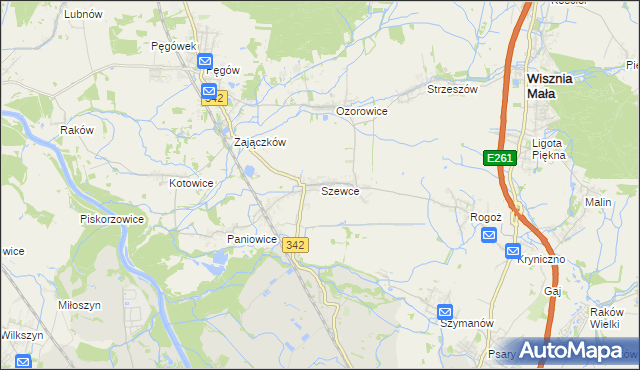 mapa Szewce gmina Wisznia Mała, Szewce gmina Wisznia Mała na mapie Targeo