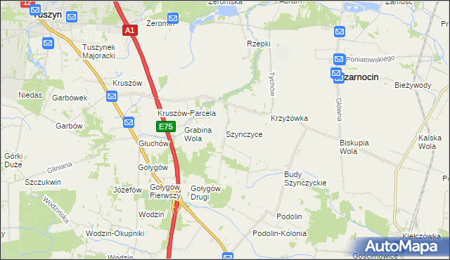 mapa Szynczyce, Szynczyce na mapie Targeo