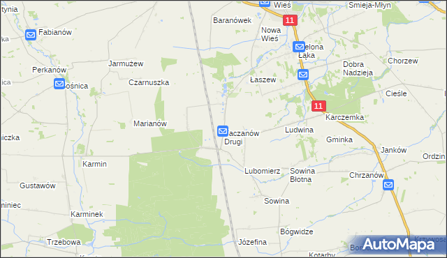 mapa Taczanów Drugi, Taczanów Drugi na mapie Targeo