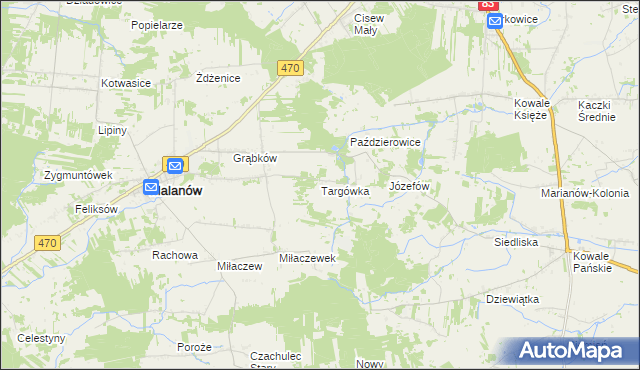 mapa Targówka gmina Malanów, Targówka gmina Malanów na mapie Targeo